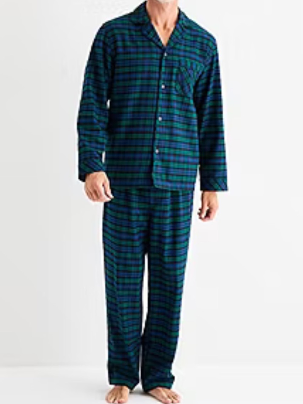 NWT Men’s Large St. John’s Bay Blackwatch Green & Blue Plaid Pajama Set